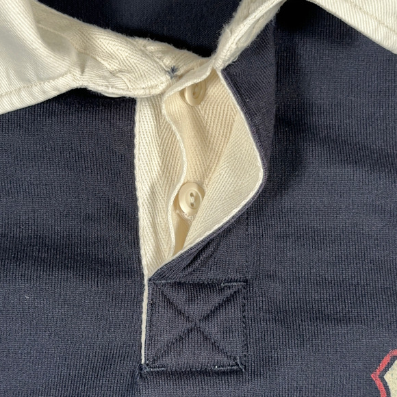 Eddie Bauer Polo Shirt Adult LARGE TALL Blue Rugby Sport Shop Big Logo Preppy - Picture 6 of 11